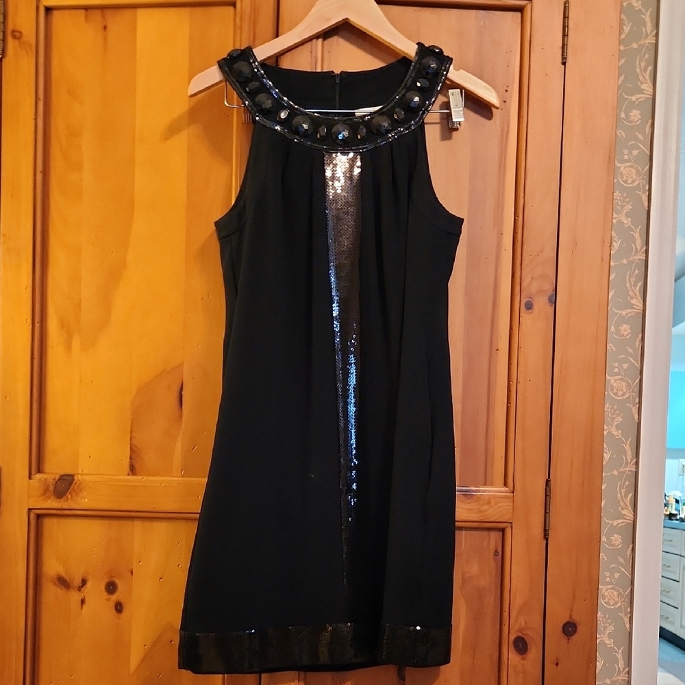 ECI Black Sequin Embellished Mini Dress